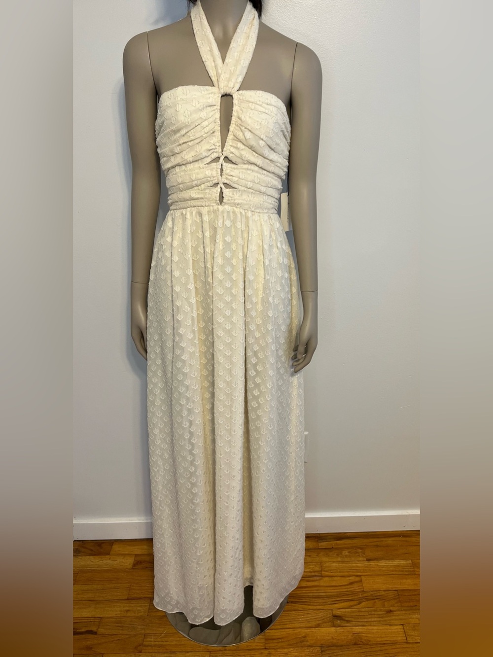 New Line And Dot Cream Maxi Dress Size Small
